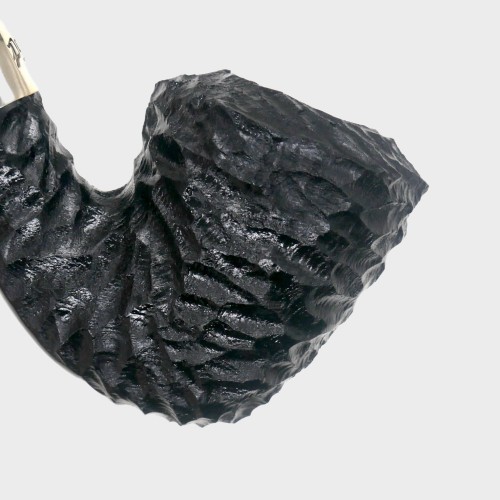 Peterson Dracula B10 Rusticated Ebony Nickel Mounted Fishtail Pipe (PE3336)
