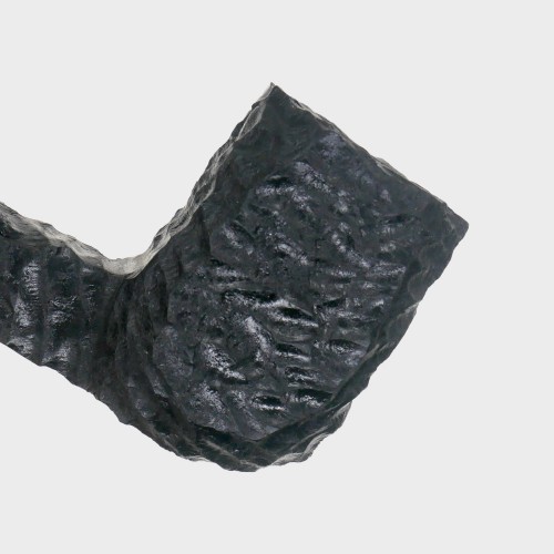 Peterson Dracula 444 Rusticated Ebony Nickel Mounted Fishtail Pipe (PE3337)