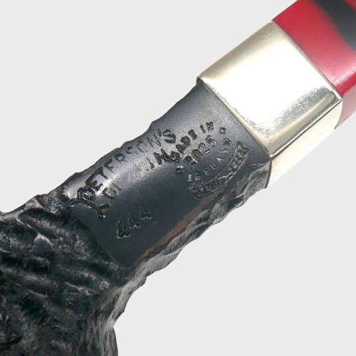 Peterson Dracula 444 Rusticated Ebony Nickel Mounted Fishtail Pipe (PE3337)