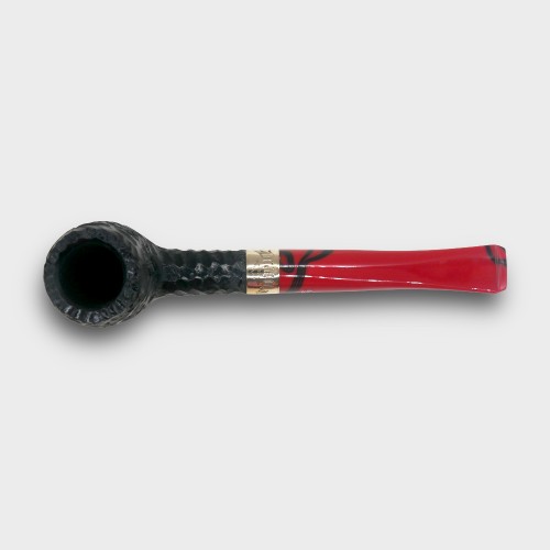Peterson Dracula 15 Rusticated Ebony Nickel Mounted Fishtail Pipe (PE3341)