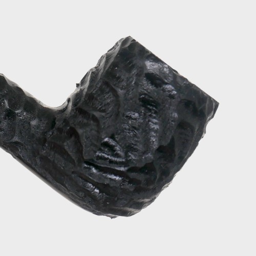 Peterson Dracula 15 Rusticated Ebony Nickel Mounted Fishtail Pipe (PE3341)