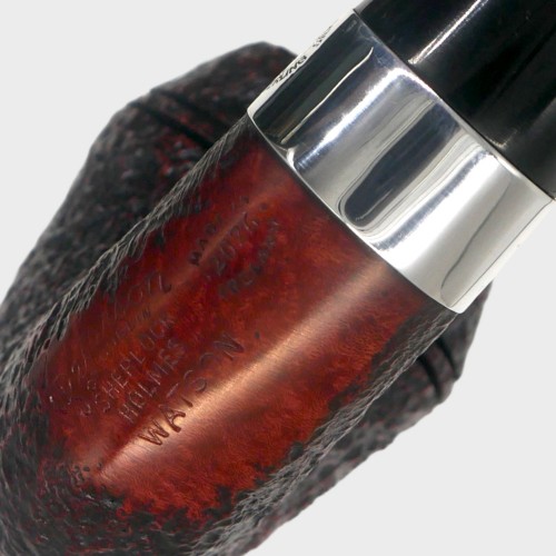 Peterson Sherlock Holmes Watson Sandblast Silver Mounted P Lip Pipe (PE3349)