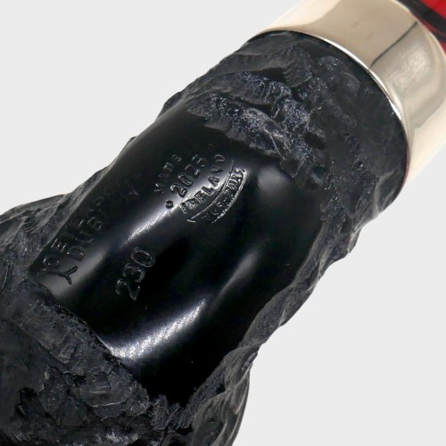 Peterson Dracula 230 Rusticated Ebony Nickel Mounted Fishtail Pipe (PE3370)