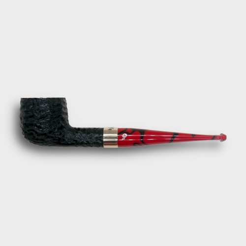 Peterson Dracula 608 Rusticated Ebony Nickel Mounted Fishtail Pipe (PE3374)