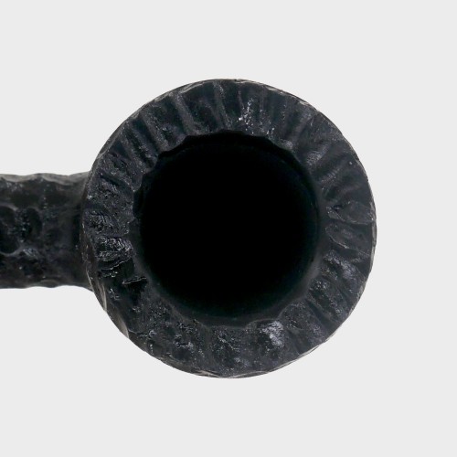 Peterson Dracula 608 Rusticated Ebony Nickel Mounted Fishtail Pipe (PE3374)