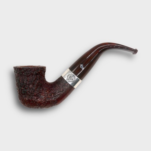 Peterson Irish Harp 05 Sandblast Cumberland Bent Silver Mounted Fishtail Pipe (PE3378)