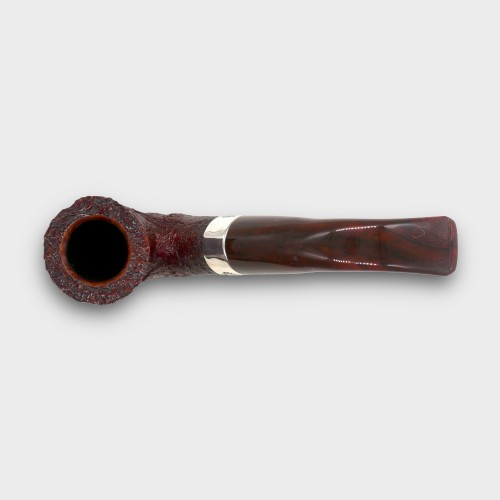 Peterson Irish Harp 05 Sandblast Cumberland Bent Silver Mounted Fishtail Pipe (PE3378)