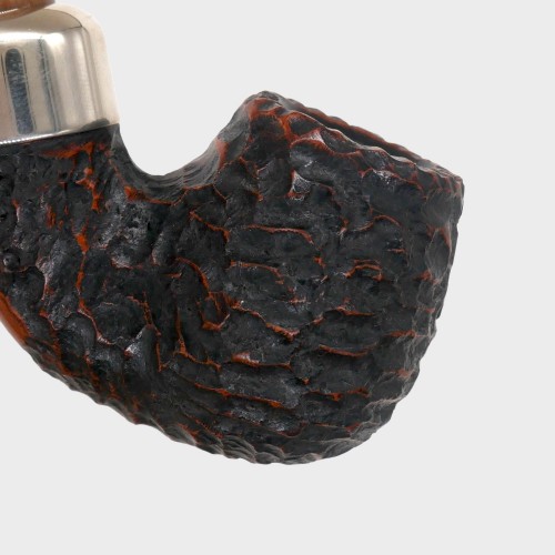 Peterson Derry Rustic 230 Nickel Mounted 9mm Filter Fishtail Pipe (PE3382)
