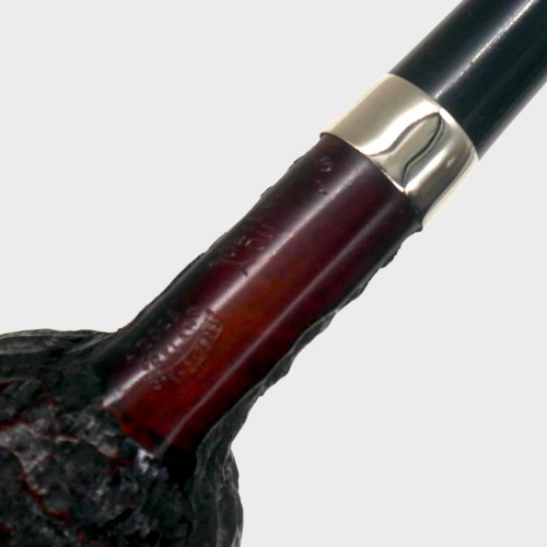 Peterson Junior Canted Apple Rusticated Nickel Mounted Fishtail Pipe (PE3395)