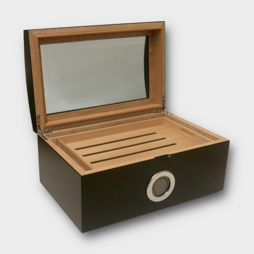 Portofino Cigar Humidor - Dome Style Glass Top - 100 Cigars Capacity