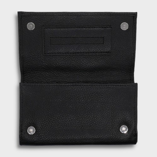 Artamis Roll Up Pouch with Buttons and Paper Holder - Black
