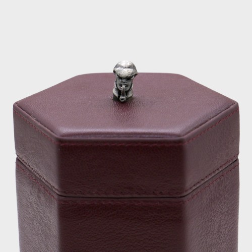 Peterson Oxblood Sherlock Holmes Tobacco Jar - Red Leather