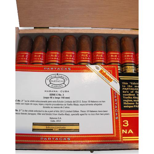 Partagas Serie C No. 3 Cigar (Limited Edition - 2012) - Box of 10