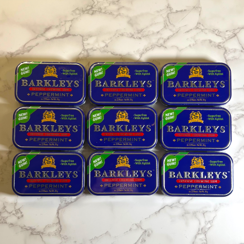 Barkleys Sugarfree Chewing Gum - Peppermint Tin - 9 x 30g (End of Line)