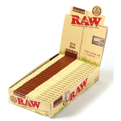 RAW Organic Hemp 1 1/4 size Rolling Papers - 24 Packs