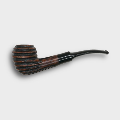 Real Briar Rustic Bent 9mm Filter Fishtail Pipe (RB006)