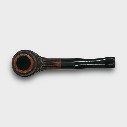 Real Briar Rustic Bent 9mm Filter Fishtail Pipe (RB006)