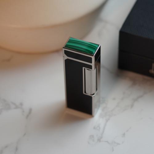 Dunhill Rollagas Lighter - Black Lacquer Malachite