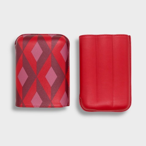 Recife Red Patterned Cigar Case - 3 Cigar Capacity