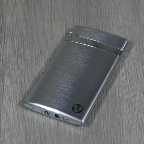 Rattrays Alfie Flat Jet Flame Lighter - Chrome Satin (End of Line)