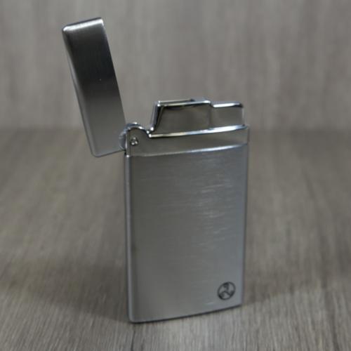 Rattrays Alfie Flat Jet Flame Lighter - Chrome Satin (End of Line)