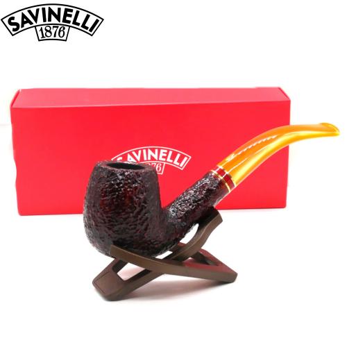 Savinelli St Nicholas 2024 602 Rustic 6mm Filter Fishtail Pipe (SAV1841)