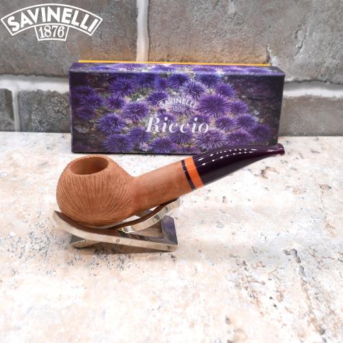 Savinelli Riccio 321 Natural Rustic Half Bent Author 6mm Filter Fishtail Pipe (SAV535) (End of Line)