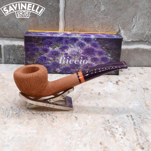 Savinelli Riccio 316 Natural Rustic Half Bent Dublin 6mm Filter Fishtail Pipe (SAV568) (End of Line)