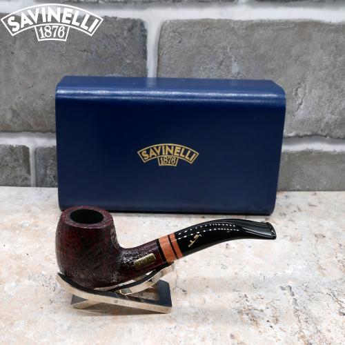 Savinelli 2021 Collection Sandblast Black 6mm Fishtail Pipe (SAV679)