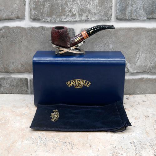Savinelli 2021 Collection Sandblast Black 6mm Fishtail Pipe (SAV679)