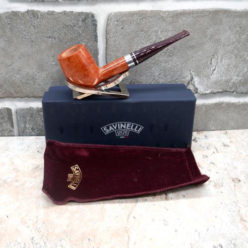 Savinelli Bacco 128 Smooth Natural 6mm Fishtail Pipe (SAV707) (End of Line)