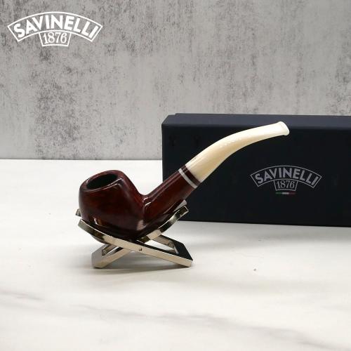 Savinelli Avorio 626 Smooth Burgundy 6mm Filter Fishtail Pipe (SAV1275) (End of Line)