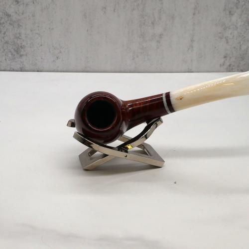 Savinelli Avorio 626 Smooth Burgundy 6mm Filter Fishtail Pipe (SAV1275) (End of Line)
