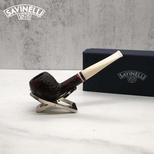 Savinelli Avorio 207 Rustic Brown 6mm Filter Fishtail Pipe (SAV1279) (End of Line)