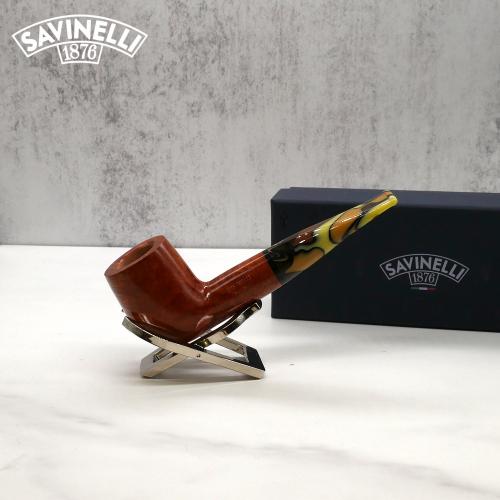 Savinelli Paloma 101 Smooth Brown 9mm Filter Fishtail Pipe (SAV1283)