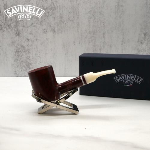 Savinelli Avorio 311 Smooth Burgundy 6mm Filter Fishtail Pipe (SAV1289) (End of Line)