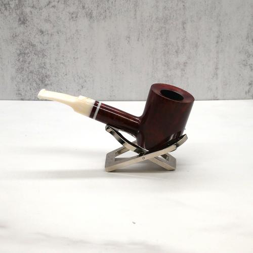 Savinelli Avorio 311 Smooth Burgundy 6mm Filter Fishtail Pipe (SAV1289) (End of Line)