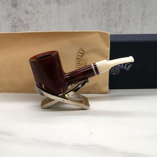 Savinelli Avorio 311 Smooth Burgundy 6mm Filter Fishtail Pipe (SAV1289) (End of Line)