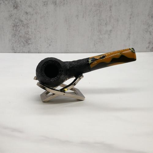 Savinelli Paloma 677 Rustic Black 9mm Filter Fishtail Pipe (SAV1292)