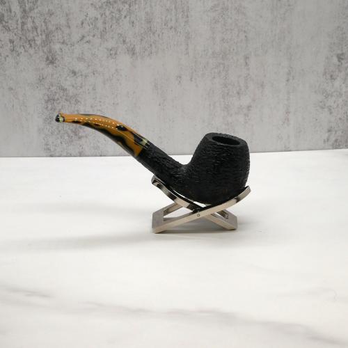 Savinelli Paloma 677 Rustic Black 9mm Filter Fishtail Pipe (SAV1292)