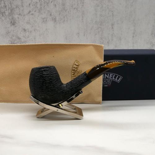 Savinelli Paloma 677 Rustic Black 9mm Filter Fishtail Pipe (SAV1292)