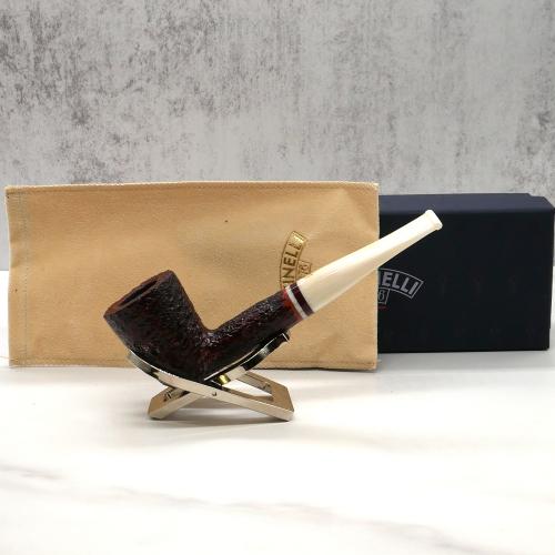 Savinelli Avorio 409 Rustic Brown 6mm Filter Fishtail Pipe (SAV1300) (End of Line)