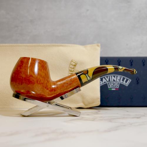 Savinelli Paloma 645 Smooth Brown 9mm Filter Fishtail Pipe (SAV1301)