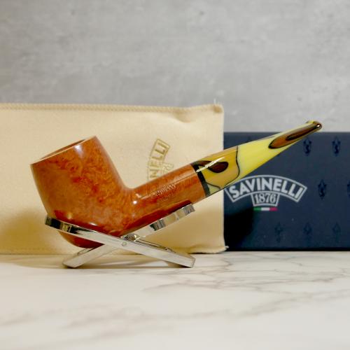 Savinelli Paloma 101 Smooth Brown 6mm Filter Fishtail Pipe (SAV1306)