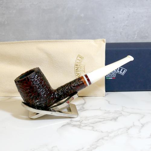 Savinelli Avorio 111 Rustic Brown 6mm Filter Fishtail Pipe (SAV1317) (End of Line)