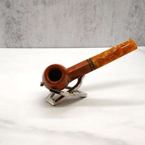 Savinelli Miele 512 Smooth KS Semi Bent Honey 9mm Filter Fishtail Pipe (SAV1336) (End of Line)
