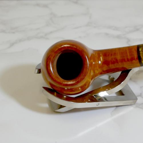 Savinelli Miele 636 Smooth KS Bent Honey 6mm Filter Fishtail Pipe (SAV1390) (End of Line)