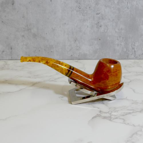 Savinelli Miele 636 Smooth KS Bent Honey 6mm Filter Fishtail Pipe (SAV1390) (End of Line)