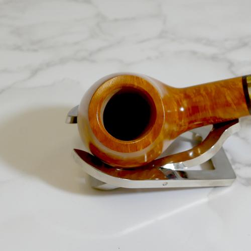Savinelli Miele 628 Smooth Bent Honey 9mm Filter Fishtail Pipe (SAV1399) (End of Line)