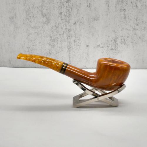 Savinelli Miele 316 KS Semi Bent Smooth Honey 6mm Filter Fishtail Pipe (SAV1456)